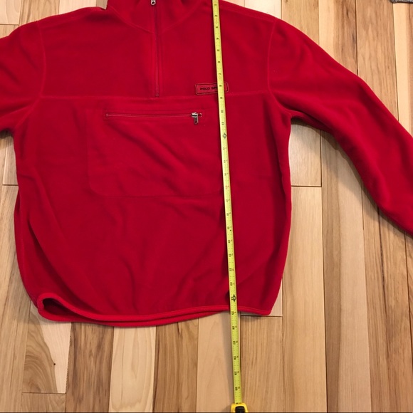 Vintage Ralph Lauren Polo Sport Men’s 1/4 Zip Fleece Jacket Red Size M Polartec - Picture 9 of 11